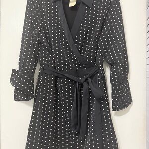 Abercrombie & Fitch Black Polka Dot Long Sleeve Dress